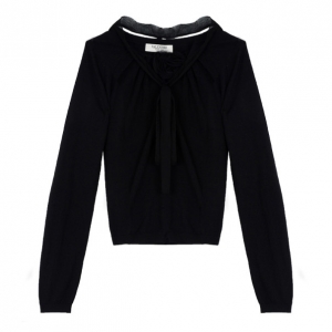 Pre Owned Valentino Rosette Wool Blend Cardigan S