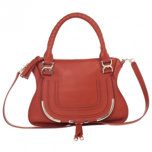 Pre Owned Chloe Red Marcie Hobo Medium Bag