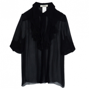 Pre Owned Chloe Ruffle Short Sleeve Shirt M