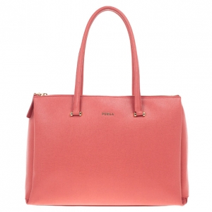 Pre Owned Furla Pink Lotus Tote 