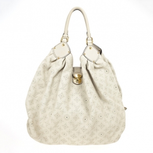 Pre Owned Louis Vuitton Ivory Mahina Leather XL Hobo