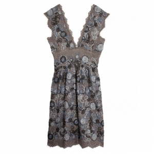 مملوكة مسبقًا Burberry Prorsum Metallic Lace Dress XS