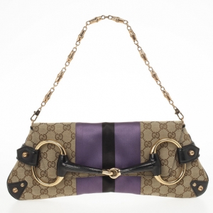 Pre Owned Gucci Tom Ford Monogram Horsebit Chain Clutch Bag
