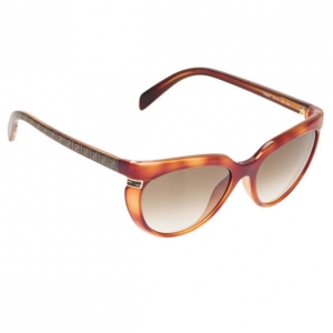 Pre Owned Fendi Tortoise Frame FS5257 Cat Eye Sunglasses