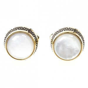 Pre Owned Montegrappa Gold Plated and Mother of Pearls Cufflink