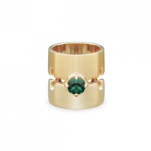 Pre Owned Mawi Razor Blade Ring With Solitaire Size 54.5