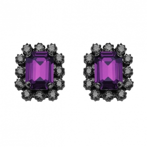 Pre Owned Mawi Crystal Gemstone Clip Earrings