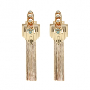 Pre Owned Mawi Rose Gold Flapper Fringe Earrings