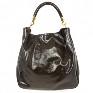 Pre Owned Yves Saint Laurent Forest Green Patent Leather Roady Hobo