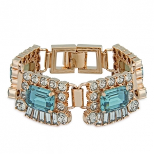 Pre Owned Mawi Galaxy Rocks Geometric Gemstone Linked Bracelet