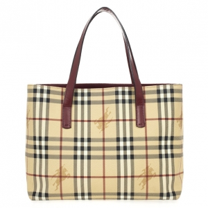 Pre Owned Burberry Beige London Haymarket PVC Tote