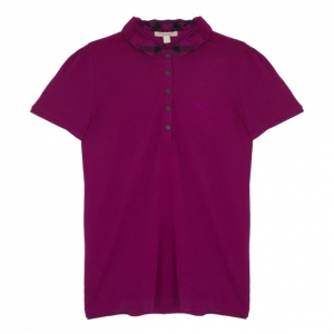 Pre Owned Burberry Cotton Modal Polo Shirt M