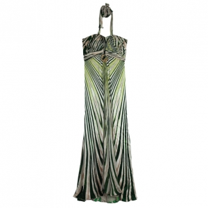 Pre Owned Roberto Cavalli Silk Printed Maxi Dress M