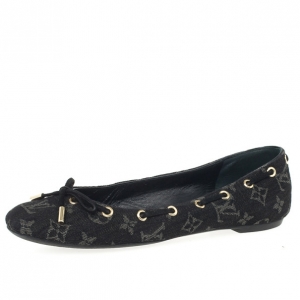 Pre Owned Louis Vuitton Monogram Denim Oasis Ballet Flats Size 41