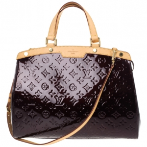 Pre Owned Louis Vuitton Rouge Fauviste Monogram Vernis Brea MM