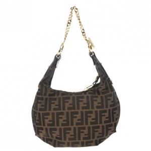 Pre Owned Fendi Zucca Chef Chain Link Hobo