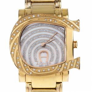 Pre Owned Aigner Genua SS Diamonds Womens Wristwatch 30 MM