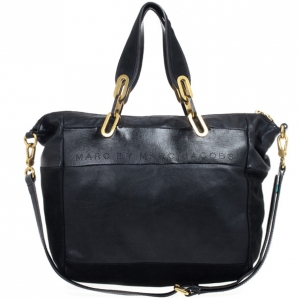 Pre Owned Marc by Marc Jacobs Black Leather And Suede Tote