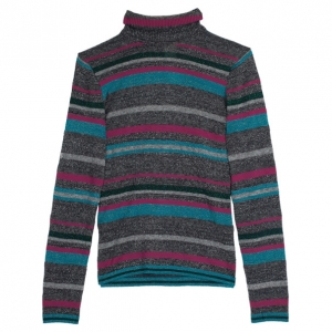 Pre Owned Kenzo Knit Striped Turtle Neck Top L