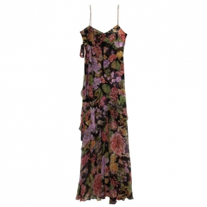 Pre Owned Dolce and Gabbana Chiffon Floral Maxi Dress M