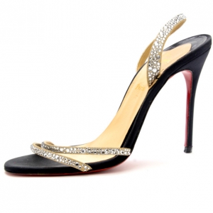 Pre Owned Christian Louboutin Anna Strass Crystal Sandals Size 37