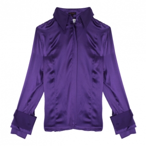 Pre Owned Escada Purple Silk Button Down Top L