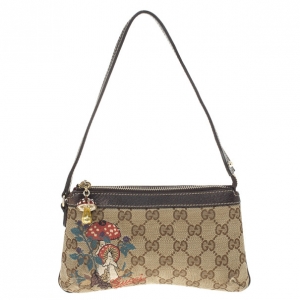 Pre Owned Gucci Monogram Mushroom Pochette