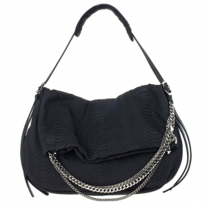 Pre Owned Jimmy Choo Black Slate Python Shoulder Bag