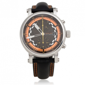 Pre Owned Martin Braun Grand Prix Stainless Steel Leather Automatic Mens Wristwatch 42 MM