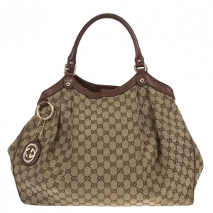 Pre Owned Gucci GG Canvas Sukey Large Tote