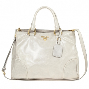 Pre Owned Prada Daino Zip-Top Tote