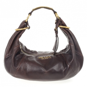 Pre Owned Prada Brown Antik Cervo Leather Sacca Hobo