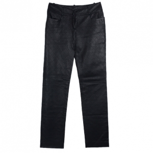 Pre Owned Chanel Quilted Stitch Leather Pants S 