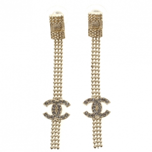 Pre Owned Chanel Pendant CC Crystal Earrings