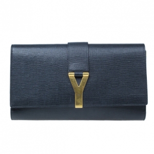 Pre Owned Saint Laurent Paris Black Leather Classic Y Clutch