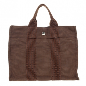Pre Owned Hermes Her Line PM Gray Canvas Tote