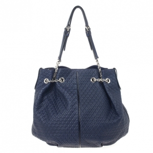 مملوكة مسبقًا Tod`s Signature Medium Navy Blue Patent Leather Tote Bag