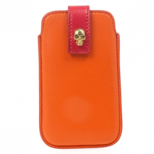 Pre Owned Alexander McQueen Two Tone Skull Embellished iPhone Cover