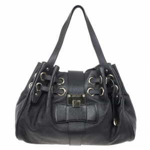 Pre Owned Jimmy Choo Black Leather Ramona Shopper