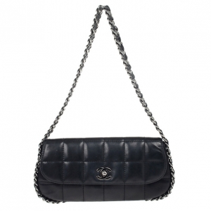 Pre Owned Chanel Black Leather Multi Chain Classic Flap Bag