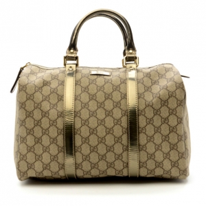 Pre Owned Gucci Gucissima Metallic Joy Boston Bag