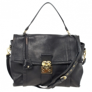 Pre Owned Moschino Large Leather Flap Satchel