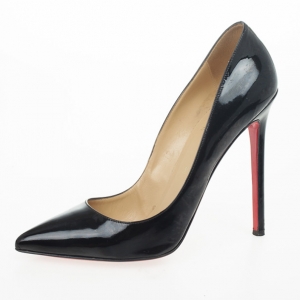 Pre Owned Christian Louboutin Black Patent Pigalle 120mm Pumps Size 40
