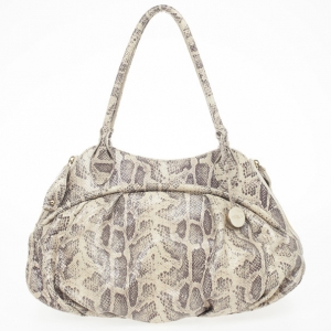 Pre Owned Furla Embossed Python Leather Clara Tote