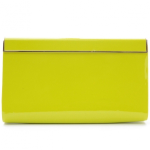 Pre Owned Jimmy Choo Cayla Lime Green Patent Leather Clutch