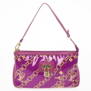 Pre Owned Louis Vuitton Limited Edition Fuchsia Monogram Charms Pochette Bag