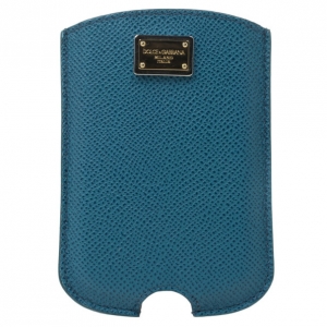 Pre Owned Dolce and Gabbana Blue Dauphine Leather Blackberry Cover
