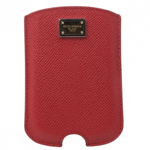 Pre Owned Dolce and Gabbana Red Leather Blackberry Cover