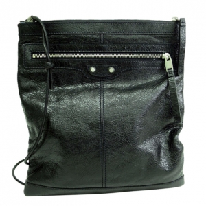 Pre Owned Balenciaga Black Leather Shoulder Bag