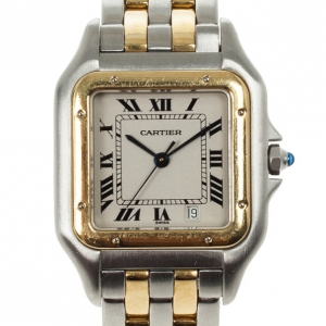 Pre Owned Cartier Tank Stainless Steel 18 K Yellow Gold Unisex Wristwatch 27 MM
